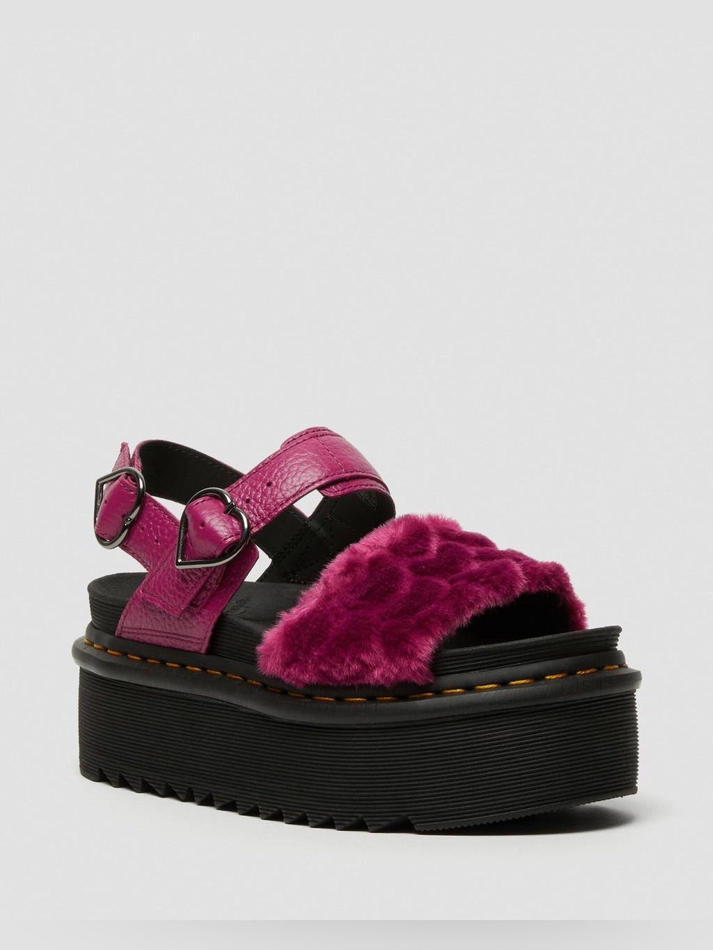 Dr. Martens - Voss Fluffy Faux Fur Platform Sandals